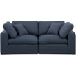 Meridian Furniture Comfy Navy Linen Textured Fabric 2-Pc. Modular Sofa