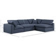 Meridian Furniture Comfy Navy Linen Textured Fabric 4-Pc. Modular Sectional