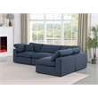 Meridian Furniture Comfy Navy Linen Textured Fabric 4-Pc. Modular Sectional