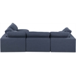 Meridian Furniture Comfy Navy Linen Textured Fabric 4-Pc. Modular Sectional