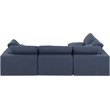 Meridian Furniture Comfy Navy Linen Textured Fabric 4-Pc. Modular Sectional
