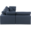 Meridian Furniture Comfy Navy Linen Textured Fabric 4-Pc. Modular Sectional
