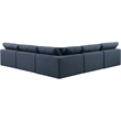 Meridian Furniture Comfy Navy Linen Textured Fabric 5-Pc. Modular Sectional
