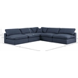 Meridian Furniture Comfy Navy Linen Textured Fabric 5-Pc. Modular Sectional