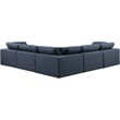 Meridian Furniture Comfy Navy Linen Textured Fabric 5-Pc. Modular Sectional