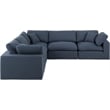 Meridian Furniture Comfy Navy Linen Textured Fabric 5-Pc. Modular Sectional