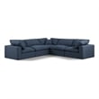 Meridian Furniture Comfy Navy Linen Textured Fabric 5-Pc. Modular Sectional