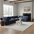 Meridian Furniture Comfy Navy Linen Textured Fabric 5-Pc. Modular Sectional