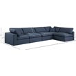 Meridian Furniture Comfy Navy Linen Textured Fabric 5-Pc. Modular Sectional