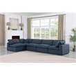 Meridian Furniture Comfy Navy Linen Textured Fabric 5-Pc. Modular Sectional