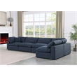 Meridian Furniture Comfy Navy Linen Textured Fabric 5-Pc. Modular Sectional