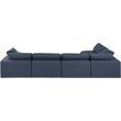 Meridian Furniture Comfy Navy Linen Textured Fabric 5-Pc. Modular Sectional