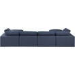 Meridian Furniture Comfy Navy Linen Textured Fabric 6-Pc. Modular Sectional