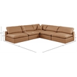 Meridian Furniture Comfy Cognac Vegan Leather 5-Pc. Modular Sectional