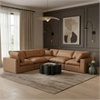 Meridian Furniture Comfy Cognac Vegan Leather 5-Pc. Modular Sectional