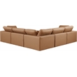 Meridian Furniture Comfy Cognac Vegan Leather 5-Pc. Modular Sectional