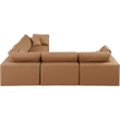 Meridian Furniture Comfy Cognac Vegan Leather 5-Pc. Modular Sectional