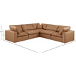 Meridian Furniture Comfy Cognac Vegan Leather 5-Pc. Modular Sectional