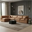 Meridian Furniture Comfy Cognac Vegan Leather 5-Pc. Modular Sectional
