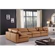 Meridian Furniture Comfy Cognac Vegan Leather 5-Pc. Modular Sectional