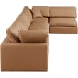 Meridian Furniture Comfy Cognac Vegan Leather 5-Pc. Modular Sectional
