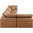 Meridian Furniture Comfy Cognac Vegan Leather 5-Pc. Modular Sectional