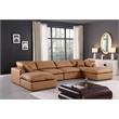 Meridian Furniture Comfy Cognac Vegan Leather 6-Pc. Modular Sectional