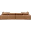 Meridian Furniture Comfy Cognac Vegan Leather 6-Pc. Modular Sectional