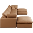 Meridian Furniture Comfy Cognac Vegan Leather 6-Pc. Modular Sectional