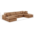 Meridian Furniture Comfy Cognac Vegan Leather 6-Pc. Modular Sectional