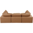 Meridian Furniture Comfy Cognac Vegan Leather 6-Pc. Modular Sectional