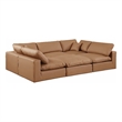 Meridian Furniture Comfy Cognac Vegan Leather 6-Pc. Modular Sectional