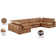 Meridian Furniture Comfy Cognac Vegan Leather 6-Pc. Modular Sectional