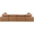 Meridian Furniture Comfy Cognac Vegan Leather 6-Pc. Modular Sectional