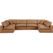 Meridian Furniture Comfy Cognac Vegan Leather 6-Pc. Modular Sectional