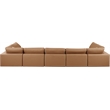 Meridian Furniture Comfy Cognac Vegan Leather 7-Pc. Modular Sectional