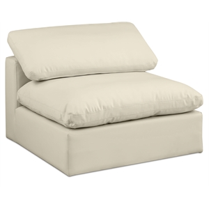 Meridian Furniture Comfy Cream Vegan Leather Armless Chair
