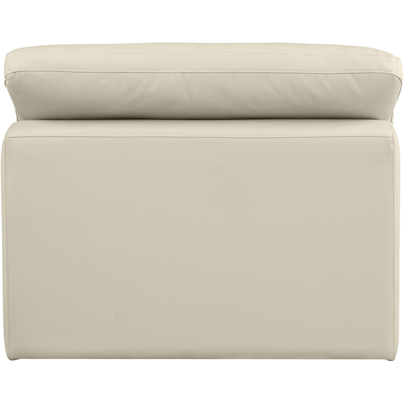 Meridian Furniture Comfy Cream Vegan Leather Armless Chair