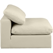 Meridian Furniture Comfy Cream Vegan Leather Armless Chair