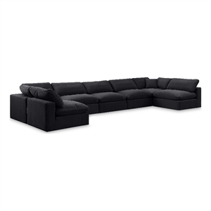 Meridian Furniture Comfy Black Velvet 7-Pc. Modular Sectional