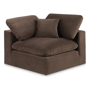 Meridian Furniture Comfy Brown Velvet Corner Chair