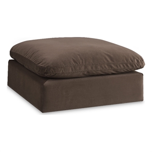 Meridian Furniture Comfy Brown Velvet Ottoman