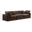 Meridian Furniture Comfy Brown Velvet 3-Pc. Modular Sofa