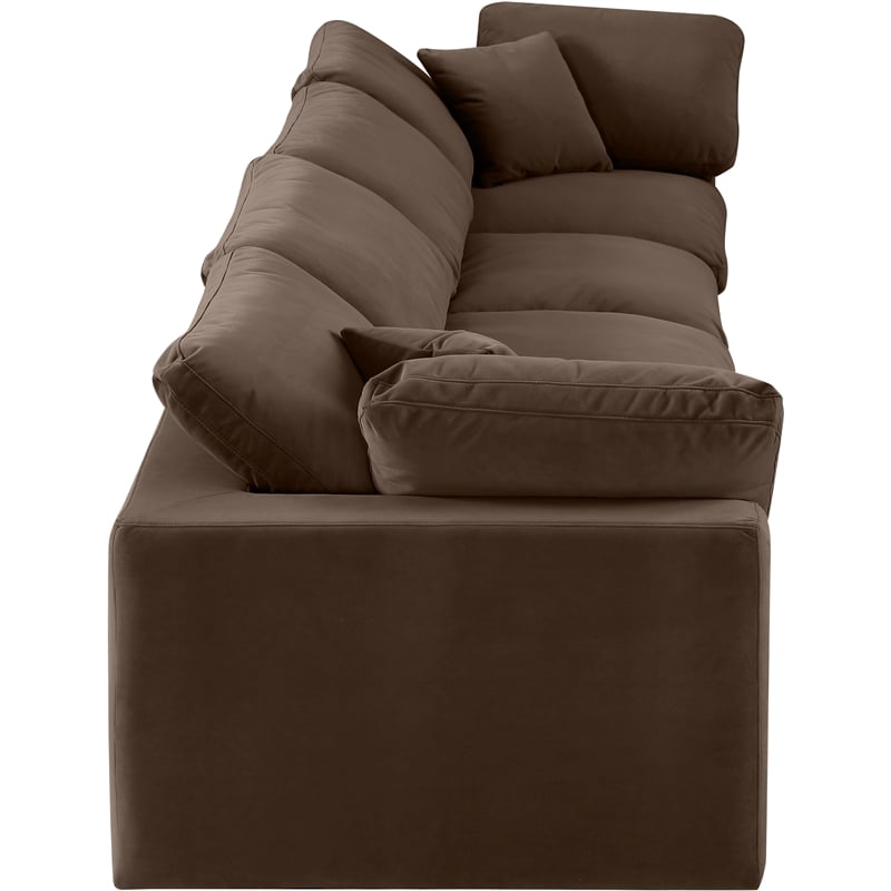 Meridian Furniture Comfy Brown Velvet 4-Pc. Modular Sofa