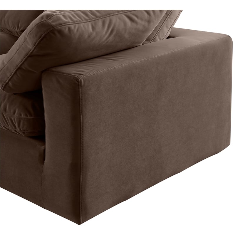 Meridian Furniture Comfy Brown Velvet 4-Pc. Modular Sofa