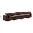 Meridian Furniture Comfy Brown Velvet 4-Pc. Modular Sofa