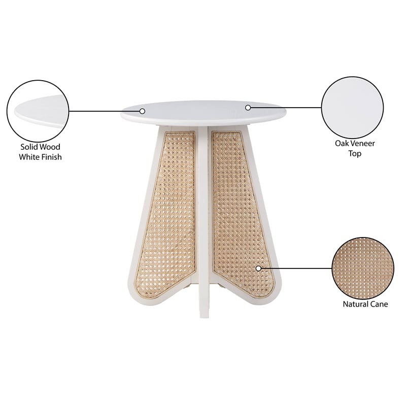 Meridian Furniture Butterfly White Oak Veneer Top End Table