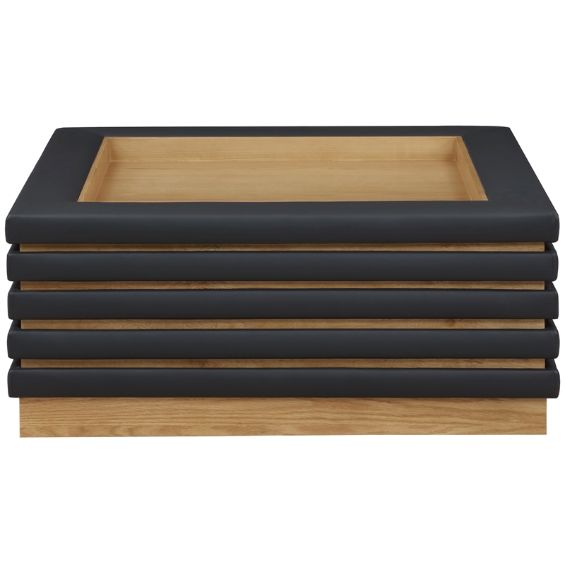 Meridian Furniture Rory Black Vegan Leather Coffee Table