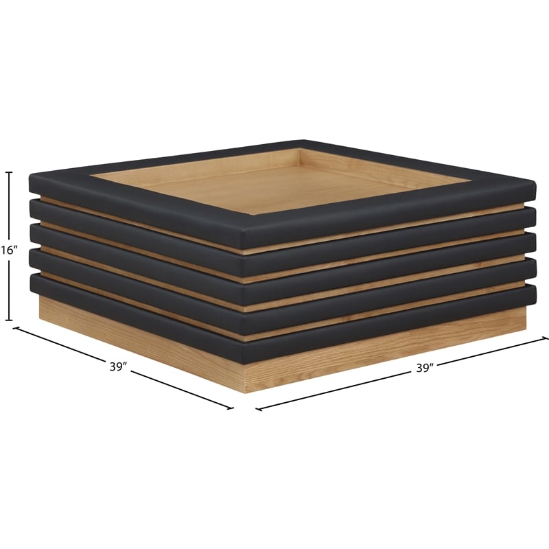 Meridian Furniture Rory Black Vegan Leather Coffee Table
