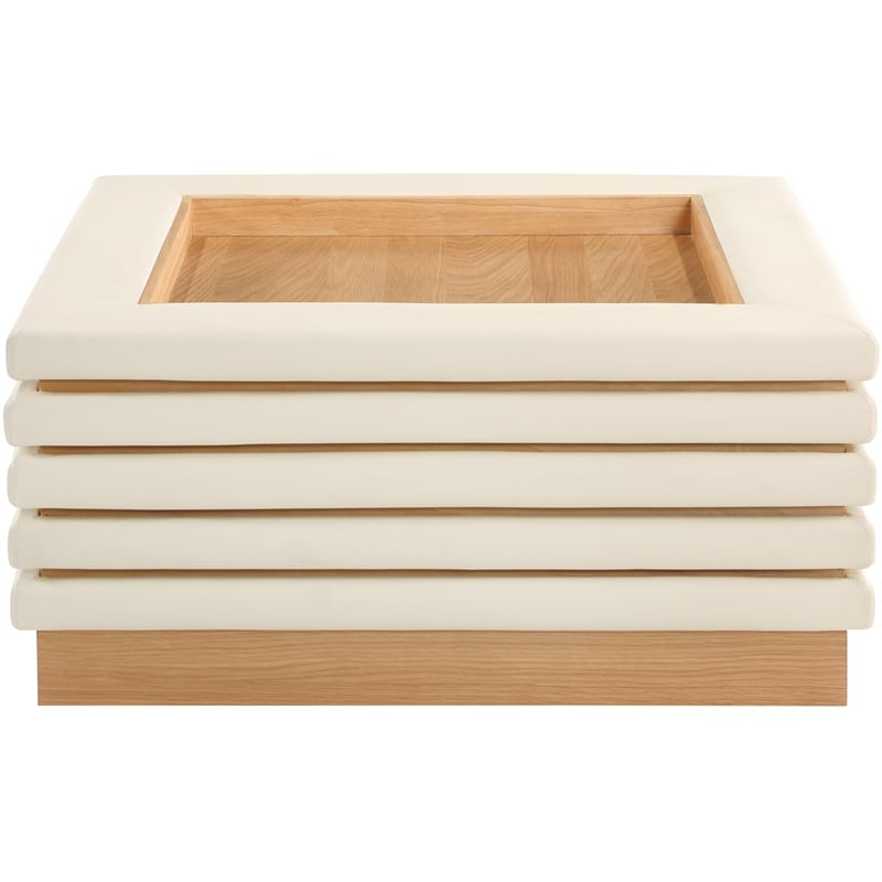 Meridian Furniture Rory Cream Vegan Leather Coffee Table